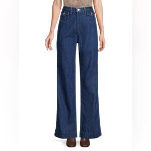 NWT RE/DONE 70's Style Retro pocket Wide Leg Jeans in True Rinse Size 26